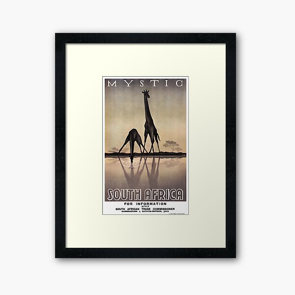 Mystic South Africa Vintage Travel Poster Framed Art Print