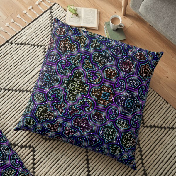 Shipibo Pattern/Ayahuasca Visions Floor Pillow