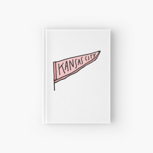 Kansas City hand-drawn pennant - Pinks Hardcover Journal