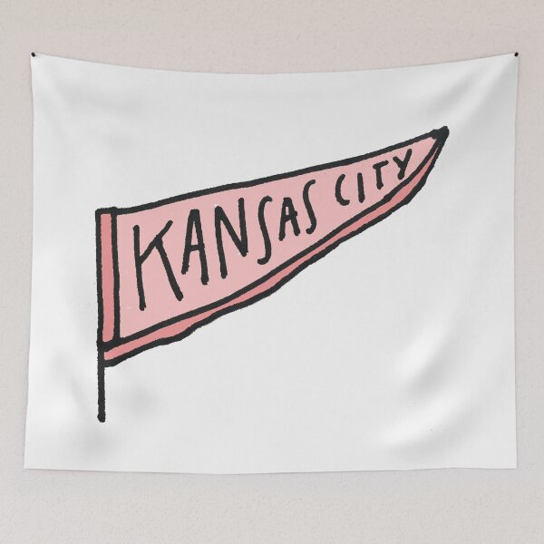 Item preview, Kansas City hand-drawn pennant - Pinks designed and sold by rileydoyle.