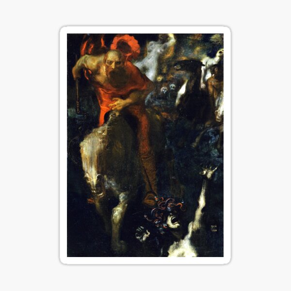 The Wild Hunt - Franz von Stuck Sticker