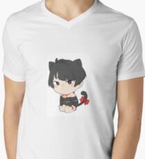 Katzenjunge T-Shirt mit V-Ausschnitt für Männer