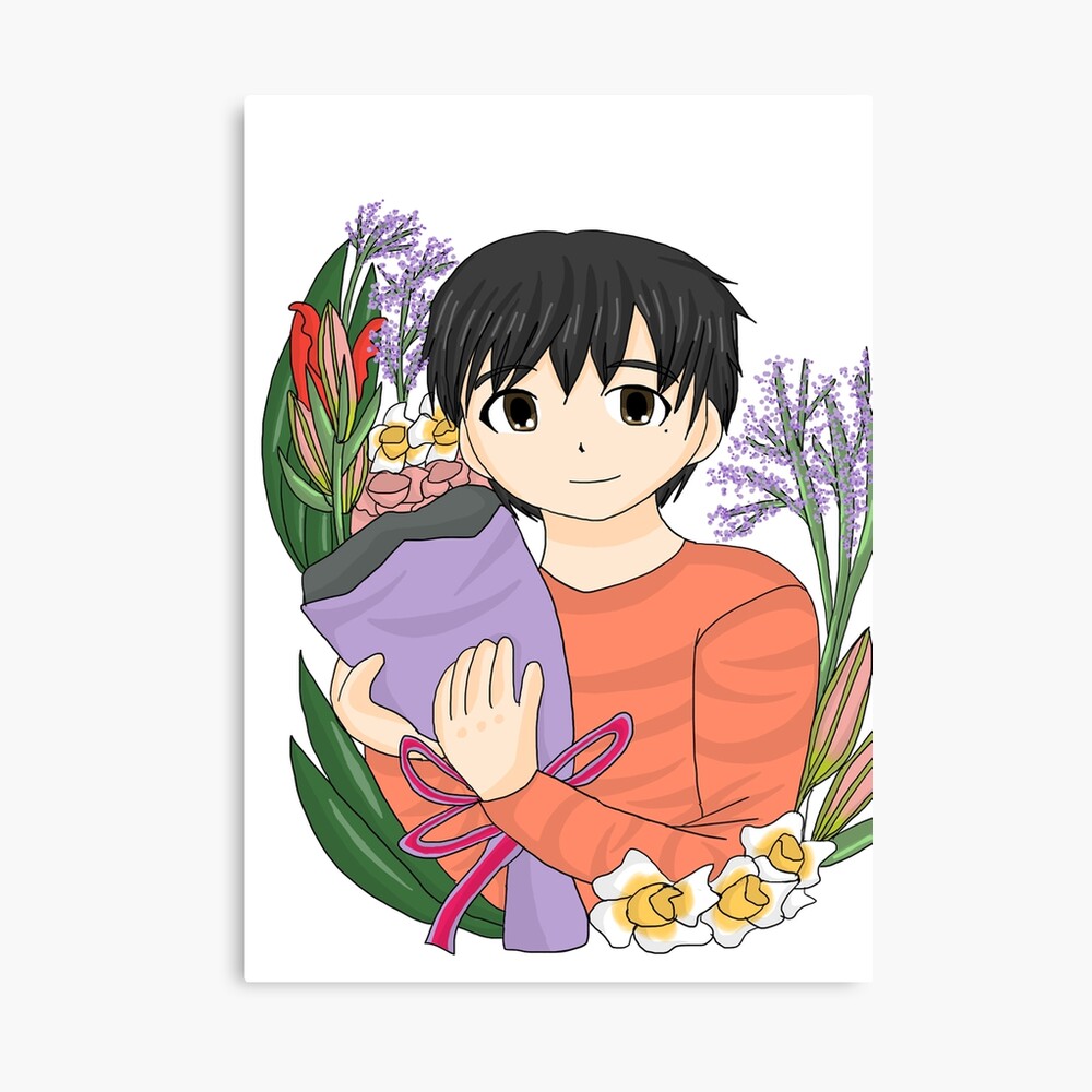 Ossan S Love Flowers For Maki Art Board Print By Kino Chan Redbubble