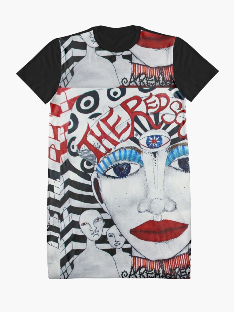 Alternate view of The Red Soundtracks - Drawing Graphic T-Shirt Dress