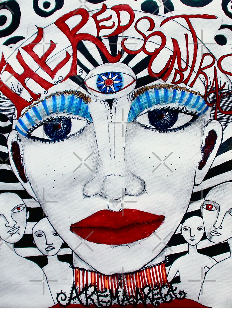 Thumbnail 7 of 7, Classic T-Shirt, The Red Soundtracks - Drawing designed and sold by Arema Arega.