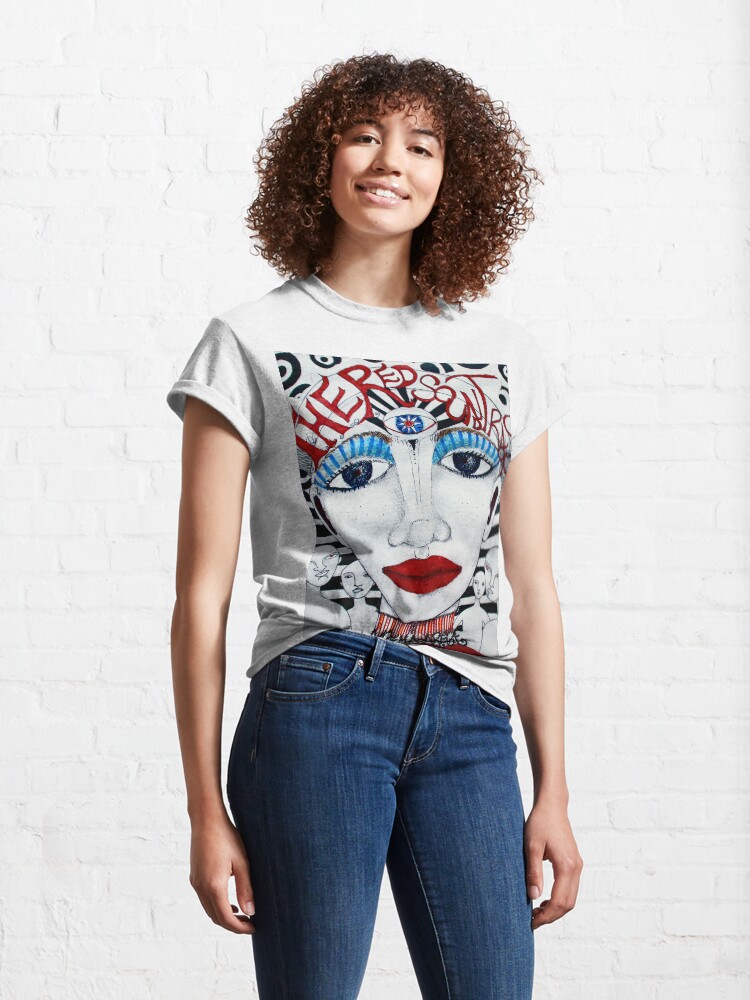 Thumbnail 4 of 7, Classic T-Shirt, The Red Soundtracks - Drawing designed and sold by Arema Arega.
