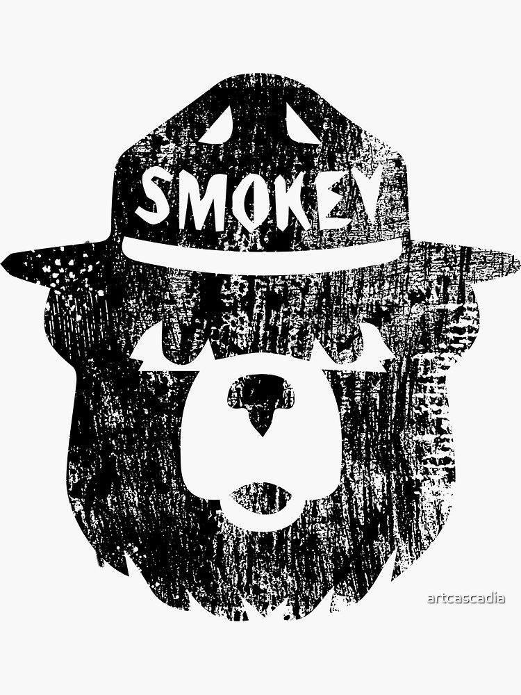 "Smokey Bear Vintage Logo" Sticker by artcascadia | Redbubble