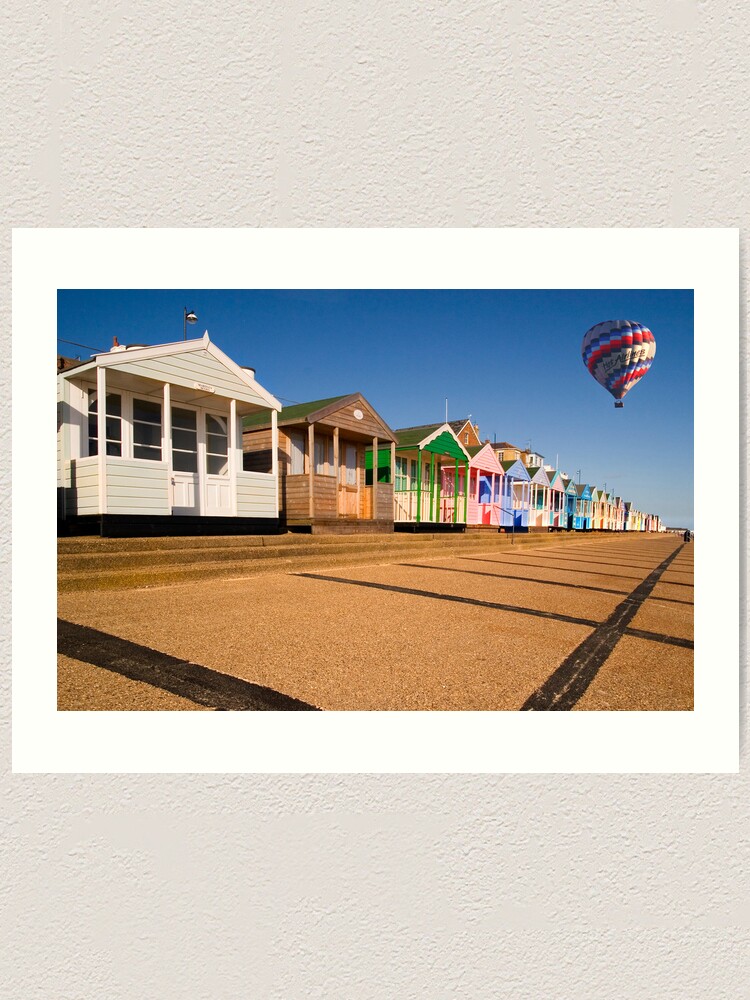 "Southwold Beach huts with Balloon" Art Print for Sale by