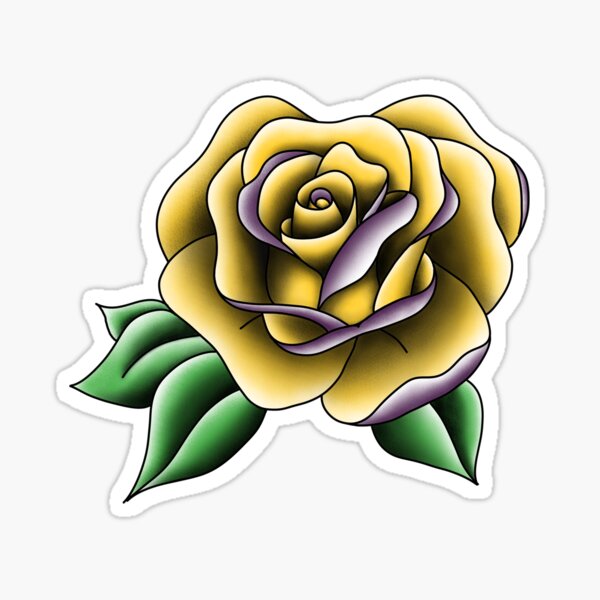 classic yellow rose tattoo traditional simple  Yellow rose tattoos Traditional  tattoo flowers Traditional rose tattoos