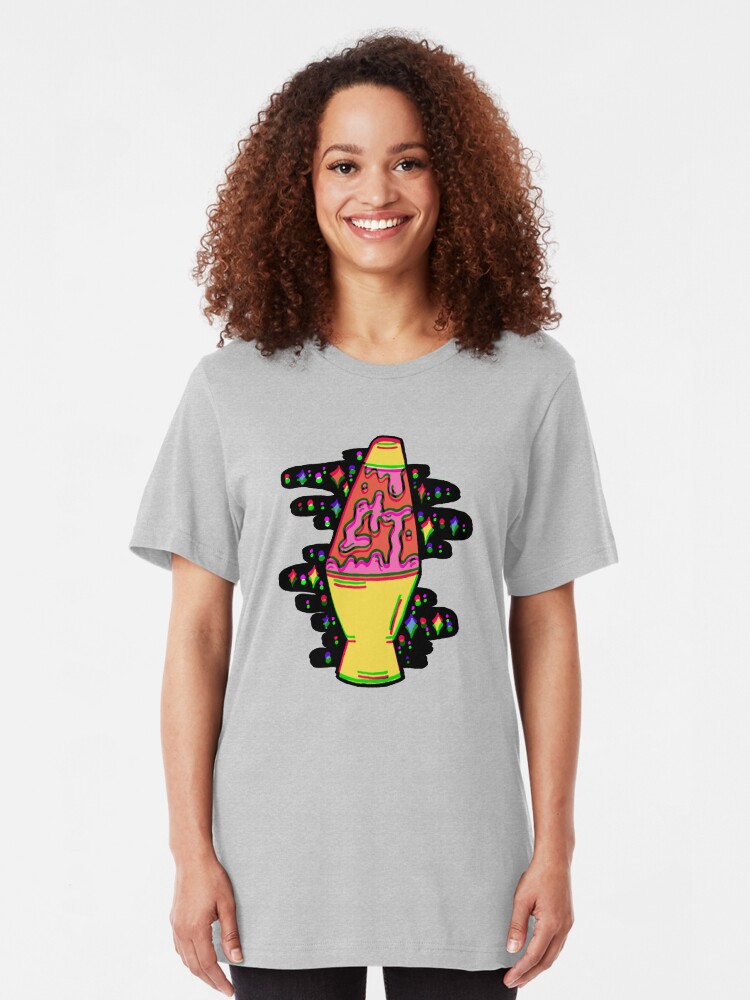 Alternate view of Lit Lava Lamp in pink in 3D Slim Fit T-Shirt