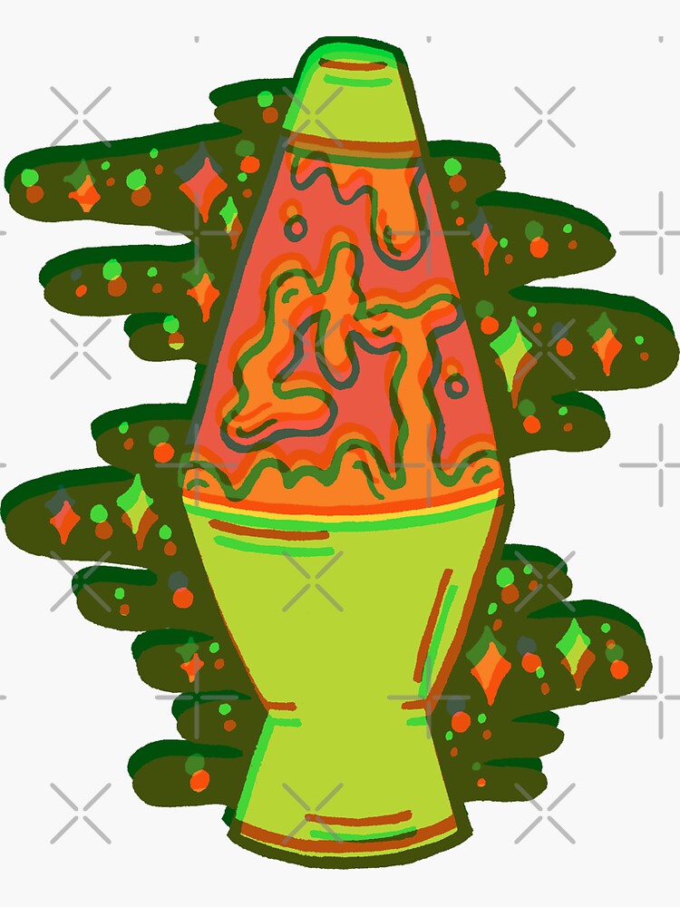 Lit Lava Lamp in orange in 3D by doodlebymeg