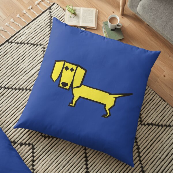 Yellow Angular Dog Floor Pillow