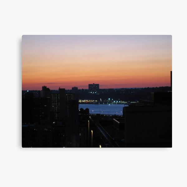 #sunset, #city, #dusk, #water, #cityscape, #architecture, #river, #sky, #reflection, #skyscraper Canvas Print