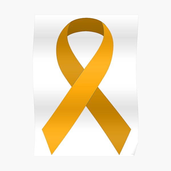 Gold Awareness Support Ribbon Poster By Logicaltoad Redbubble