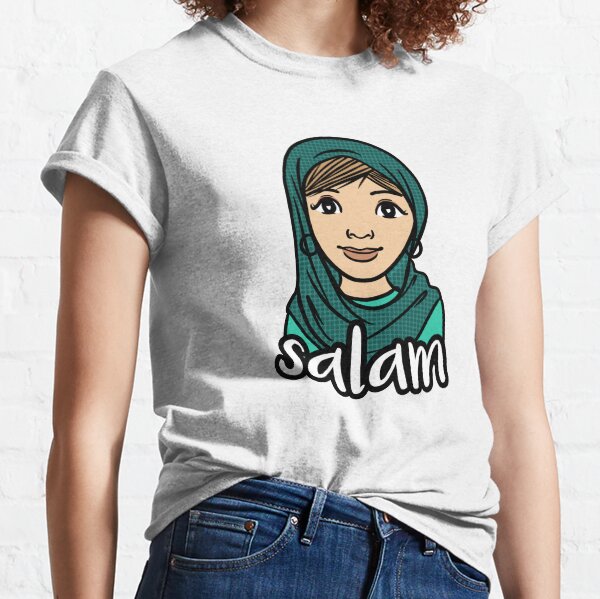 Original Muslim Me Teal Hijabi Cartoon Classic T-Shirt