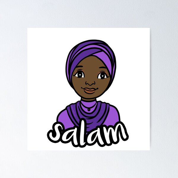 Original Muslim Me Violet Hijabi Cartoon Poster
