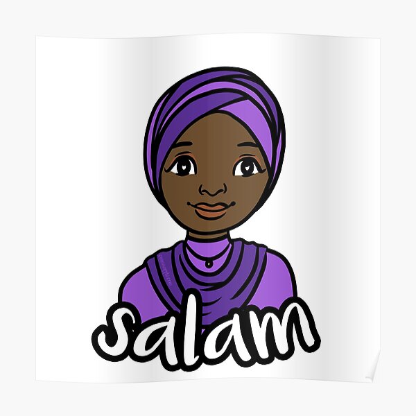 Original Muslim Me Violet Hijabi Cartoon Poster