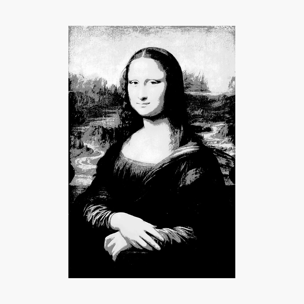 Poster for Sale avec l uvre Mona Lisa noir et blanc de l