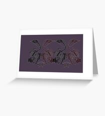 Purple bird skeletons Greeting Card