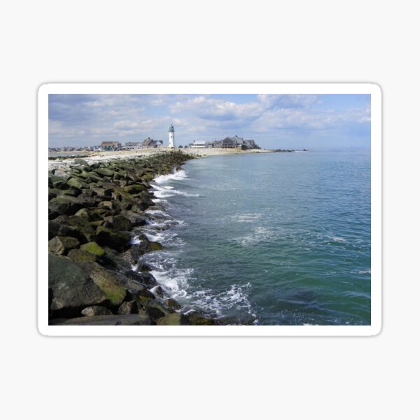 Scituate, Mass Jetty and Lighthouse Sticker