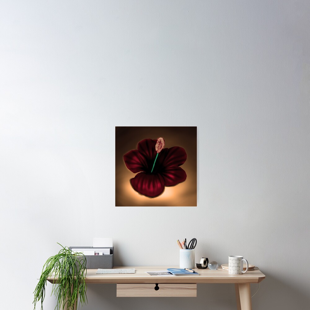 Fantasy Flower gold Poster