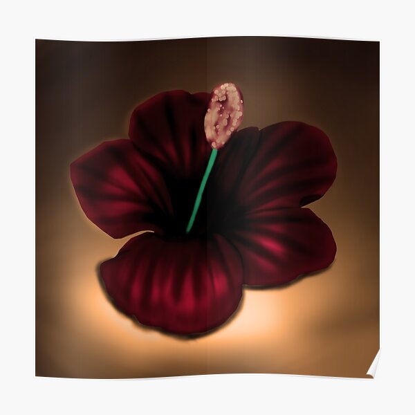 Fantasy Flower gold Poster