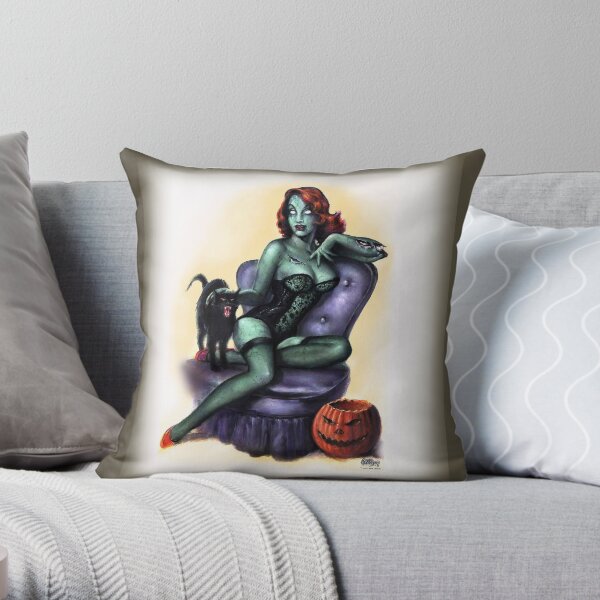 Zombie Girl Pin Up Throw Pillow