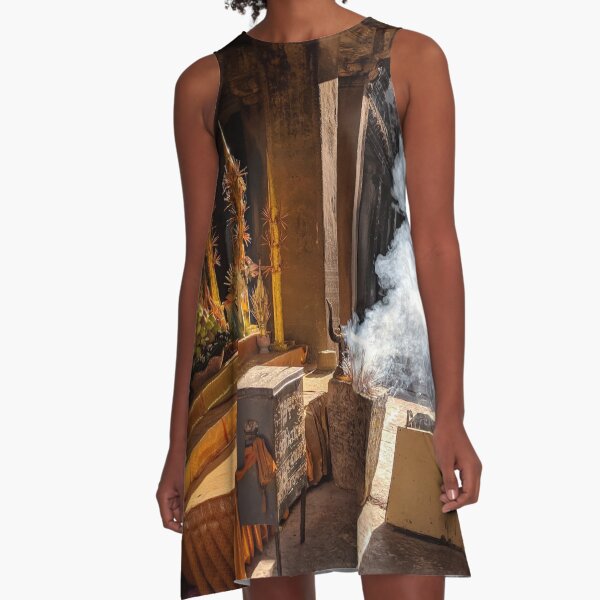 Angkor Wat worship, Cambodia A-Line Dress