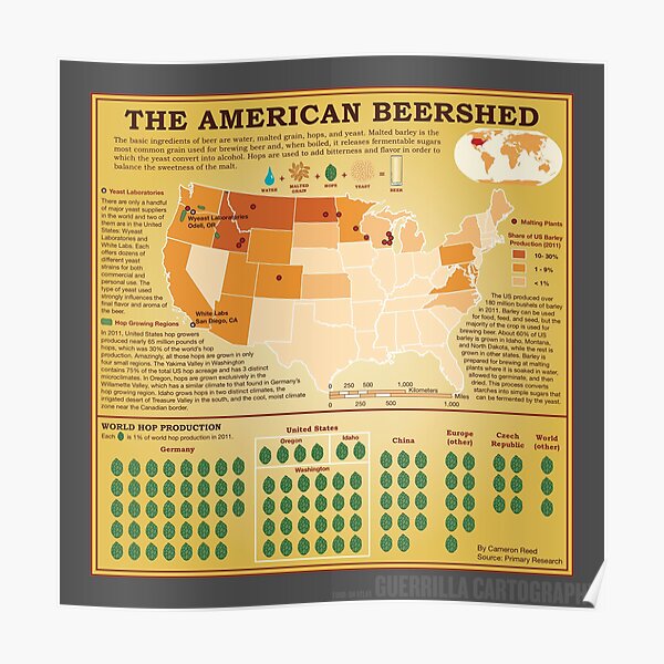 The American Beershed (gray) Poster
