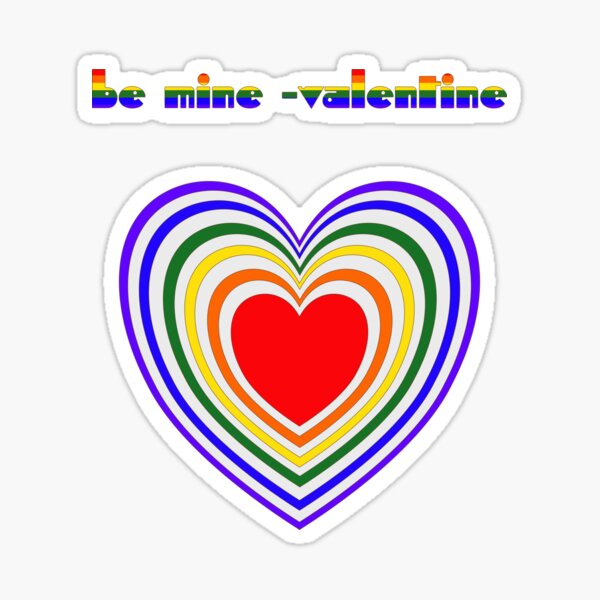 LGBT Valentine Text Be Mine Sticker