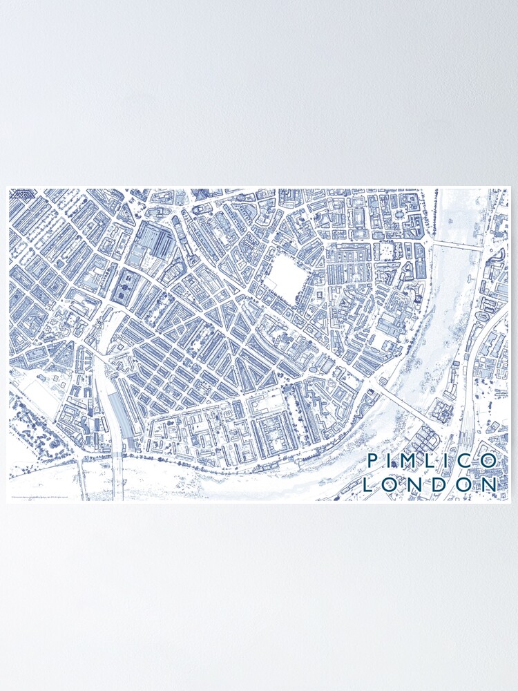 Map Of Pimlico London Pimlico London Neighbourhood Buildings Map" Poster By Mapozoid | Redbubble