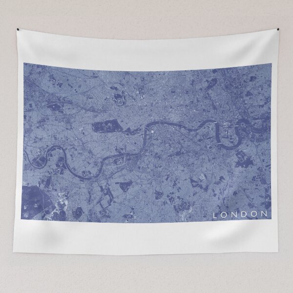 Item preview, Greater London Buildings Map (Blue White) designed and sold by Mapozoid.