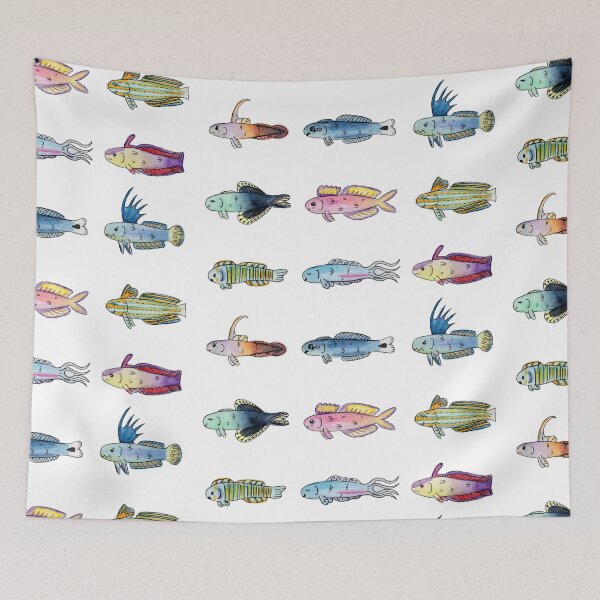 Item preview, Saltwater Reef Dartfish Aquarium in Watercolor  designed and sold by narwhalwall.