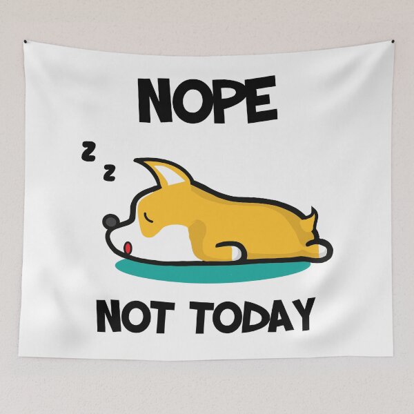 Item preview, Welsh Corgi Sleeping Lazy Day Dog Lovers designed and sold by alltheprints.