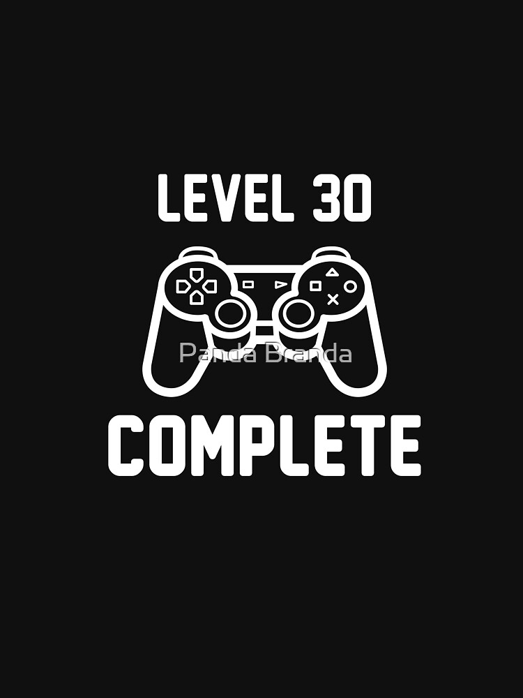 "Level 30 Complete Shirt Funny 30th Birthday Gamer T-Shirt ...