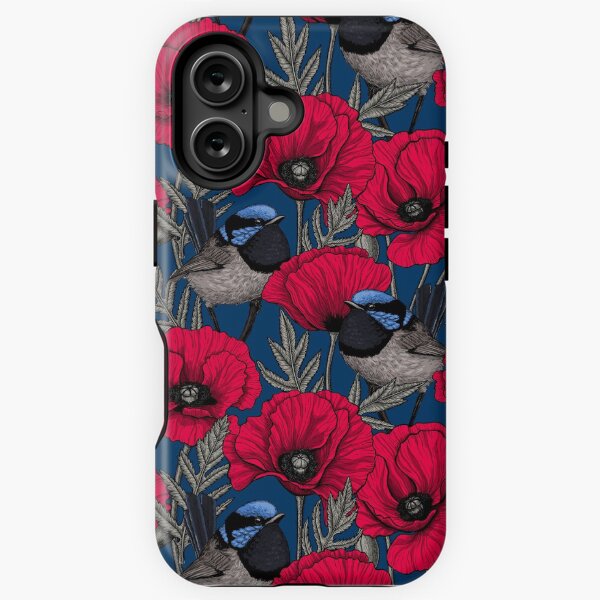 Item preview, Fairy wren and poppies designed and sold by Katerina Mitkova Kirilova.