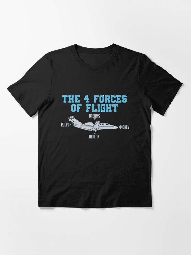 Thumbnail 3 von 7, Essential T-Shirt, The 4 Forces Of Flight - Funny Aviation Quotes Gift designt und verkauft von yeoys.