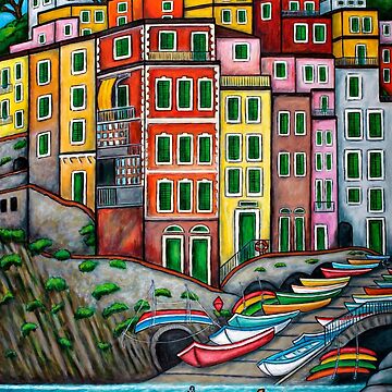 Artwork thumbnail, Colours of Riomaggiore, Cinque Terre by Lisa Lorenz Paintings