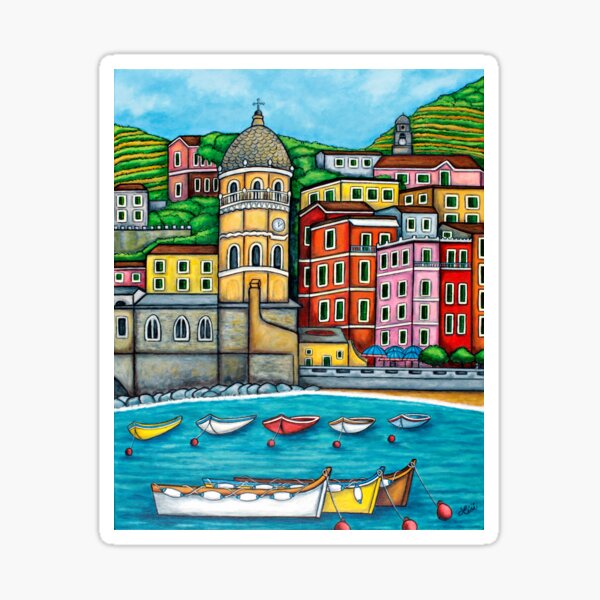 Item preview, Colours of Vernazza, Cinque Terre designed and sold by Lisa Lorenz Paintings.
