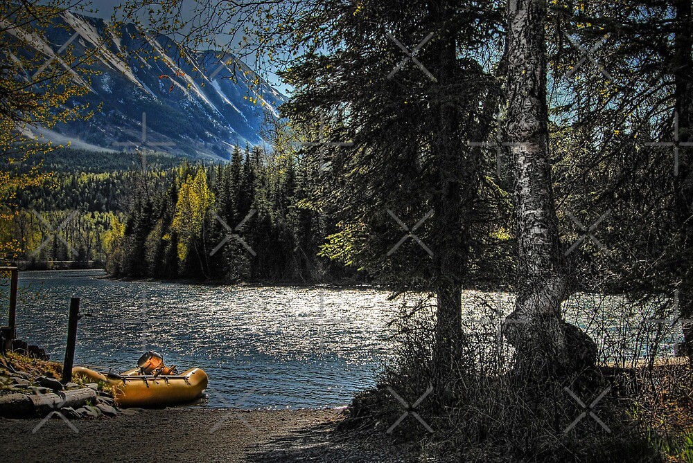 "Moonlight and Mountains Cooper Landing, Alaska" by Dyle Cronenweth