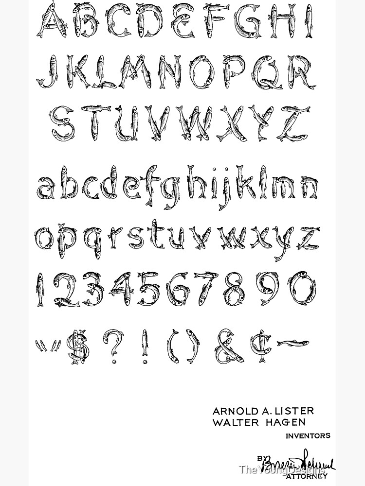 "Font of Type Vintage Patent Hand Drawing" Poster for Sale by