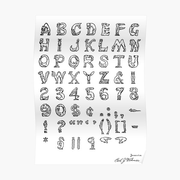 "Font of Type Vintage Patent Hand Drawing" Poster by TheYoungDesigns