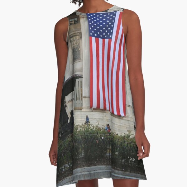 #flag, #people, #city, #architecture, #outdoors, street, house, democracy A-Line Dress