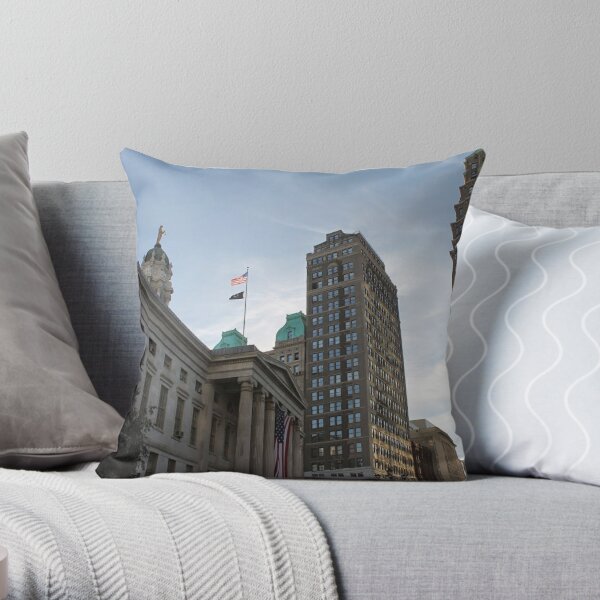 #architecture, #city, outdoors, office, #sky, #skyscraper, business, finance, #tower Throw Pillow
