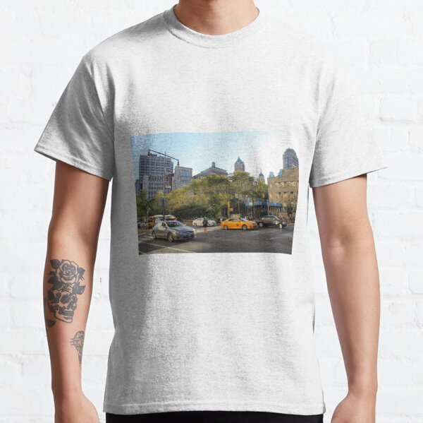 #car, #street, #city, #road, #travel, traffic, architecture, outdoors, modern, town Classic T-Shirt