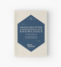 Cuaderno de tapa dura Citas de: Albert Einstein en Imaginación - Cartel, camiseta, adhesivo y regalos