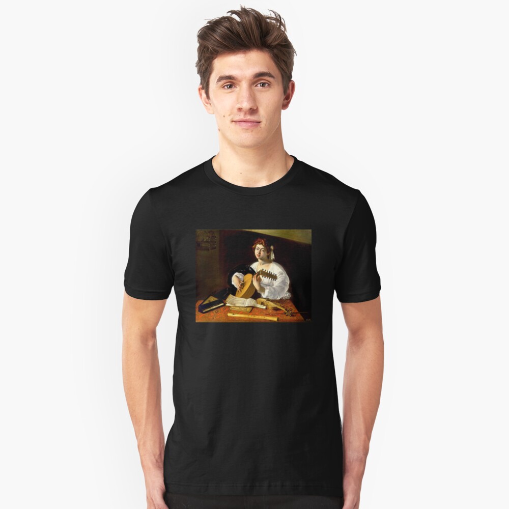 Michelangelo da Caravaggio - The Lute Player Slim Fit T-Shirt