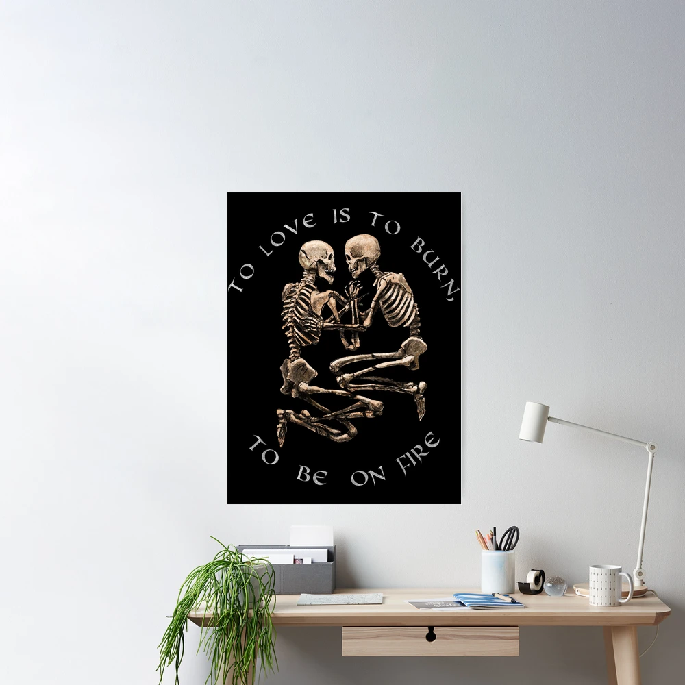 The Pompeii Lovers To Love Is To Burn Jane Austen Valentine's Day Skeleton  Goth Gift Gothic Gifts Wall Clock by The Ghoulish Garb