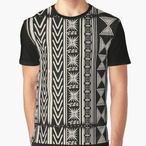 Boho Mud cloth (Black and White) Graphic T-Shirt