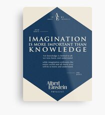 Lienzo metálico Citas de: Albert Einstein en Imaginación - Cartel, camiseta, adhesivo y regalos
